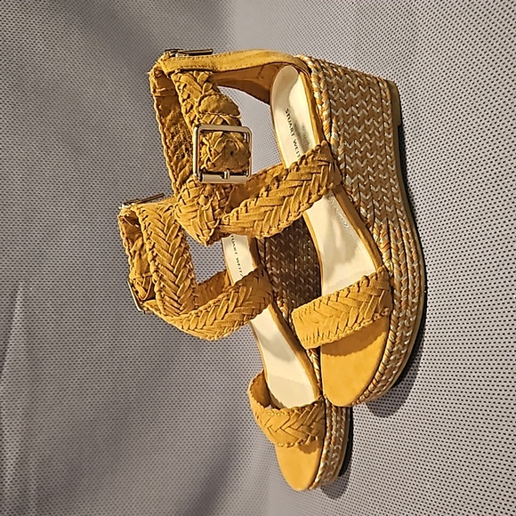 Stuart Weitzman Akilah Sparkle Tan Braided Wedge Sandal - Picture 11 of 12